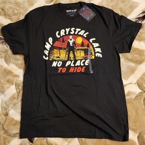 Mens Short Sleeve Tee Friday the 13th  in Black Color Size Large
